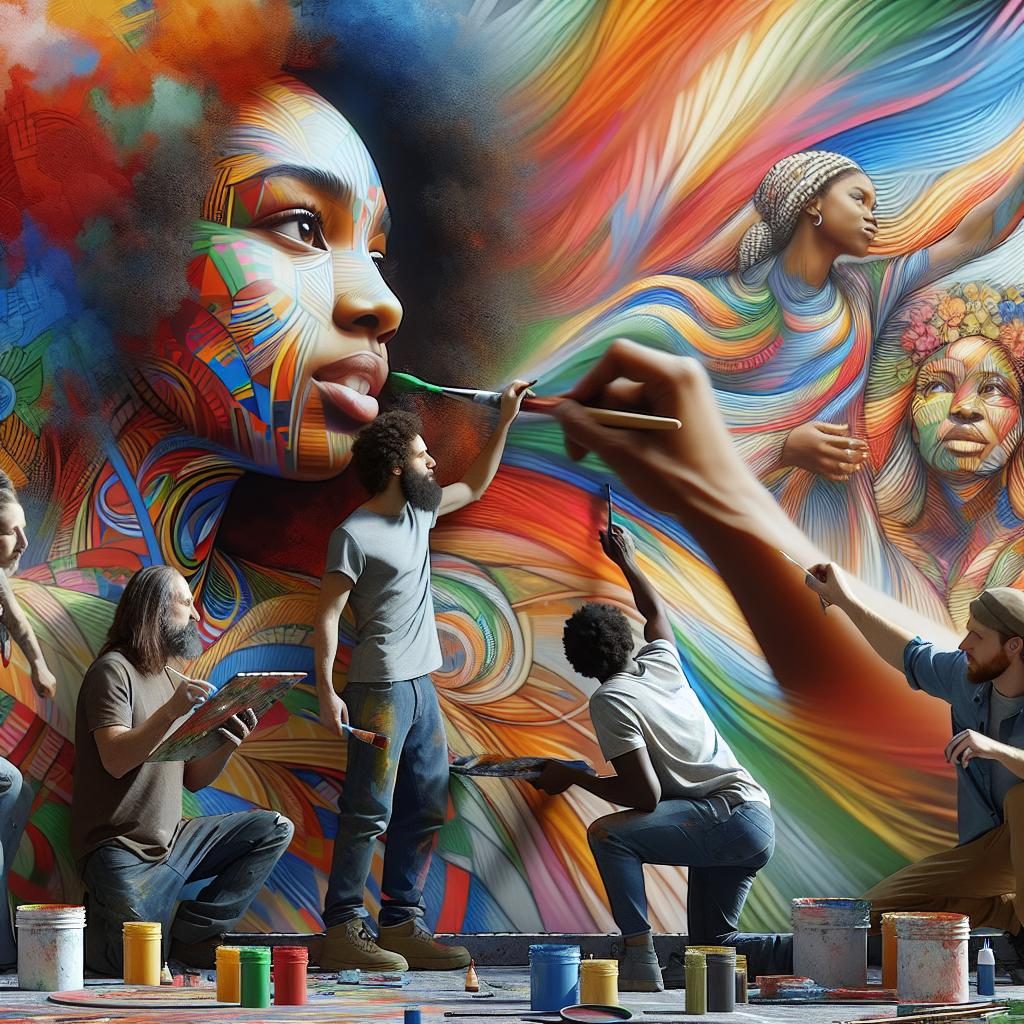 Colorful mural collaboration