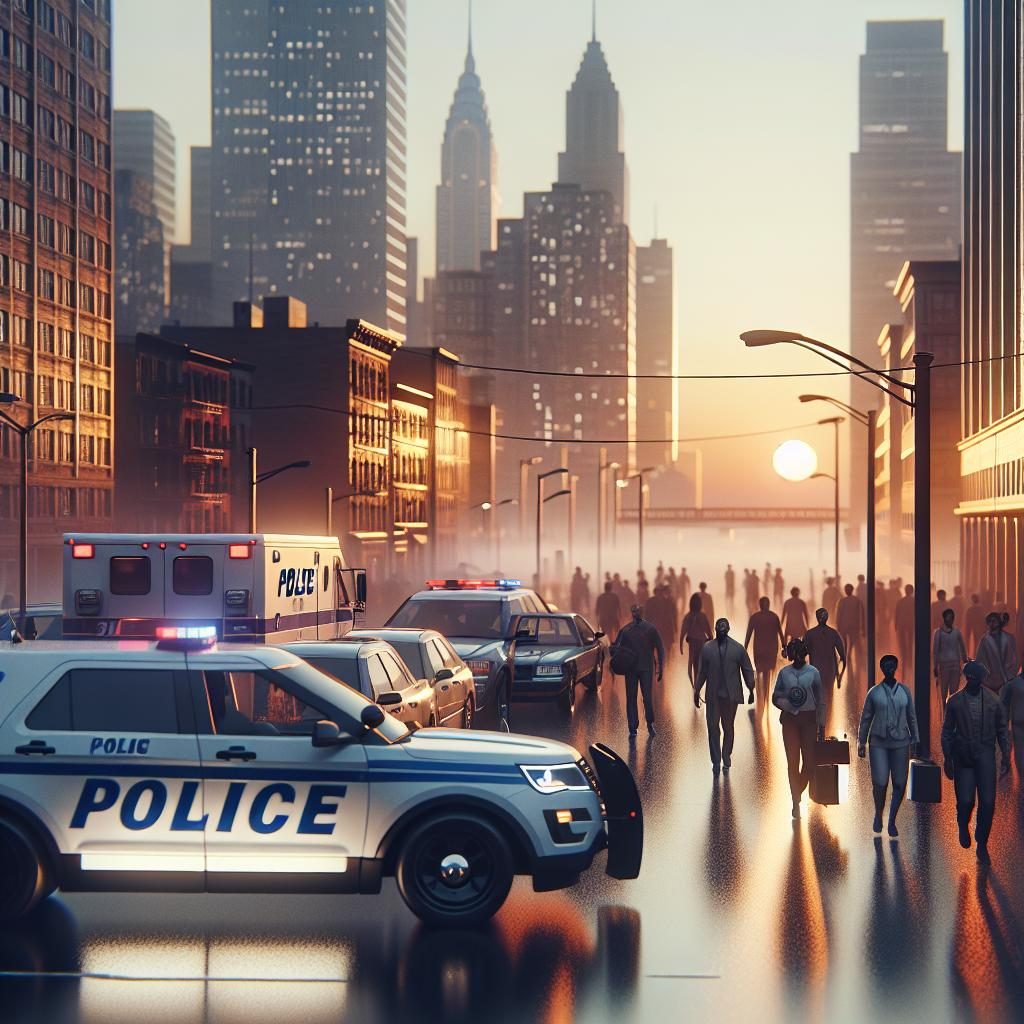 Police cars at dawn