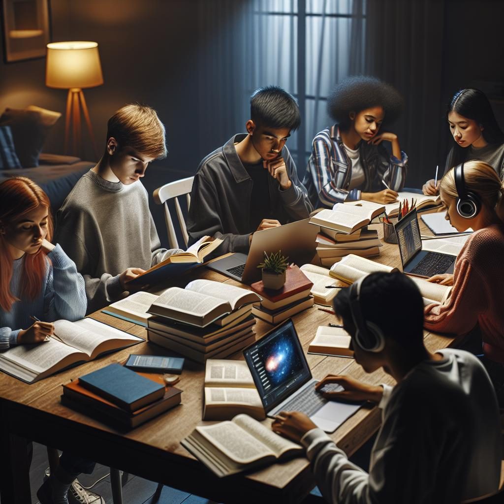 Students studying from home.