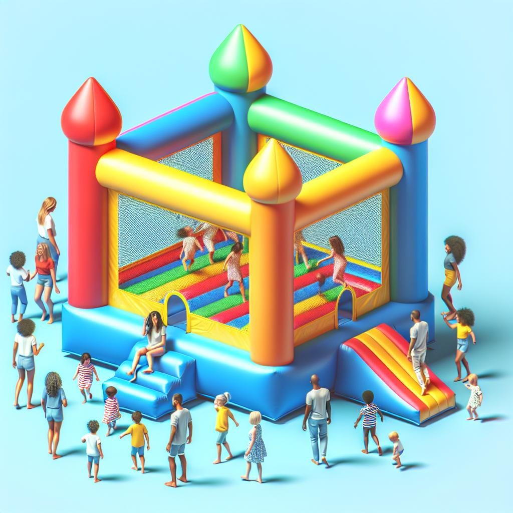 Colorful inflatable bounce house