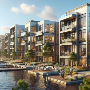 Modern townhomes waterfront