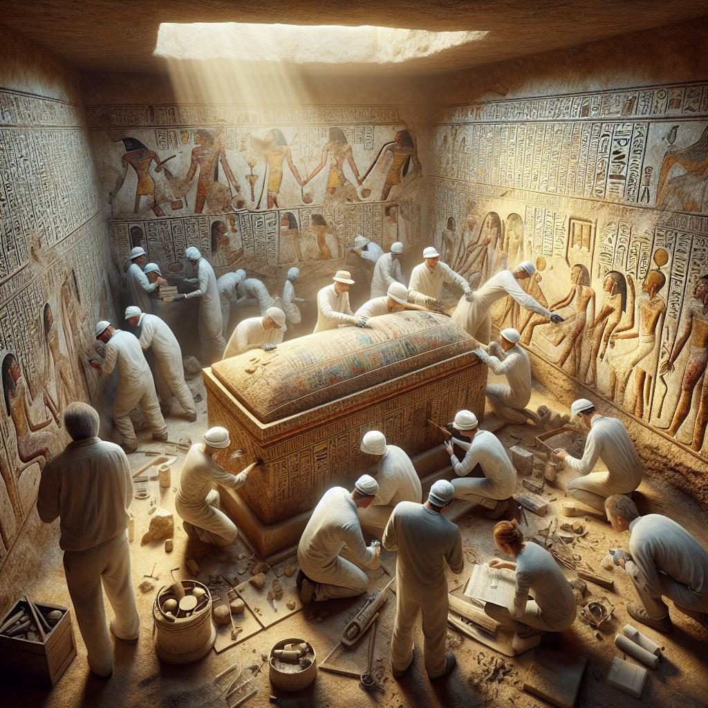 Ancient tomb restoration process