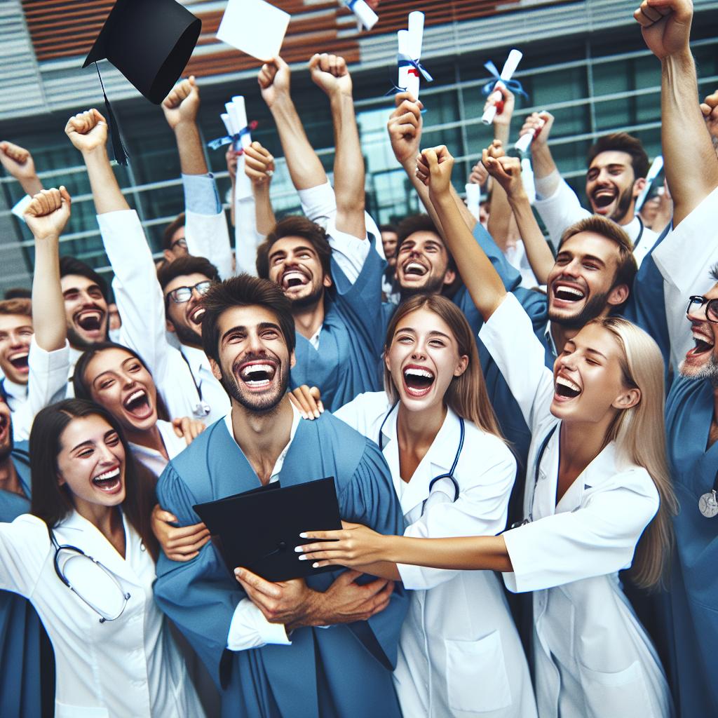 Diverse Medical Students Celebrating