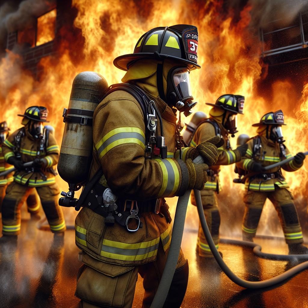 Firefighters in action