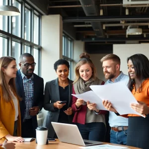 A group of marketing executives engaged in a strategic meeting.