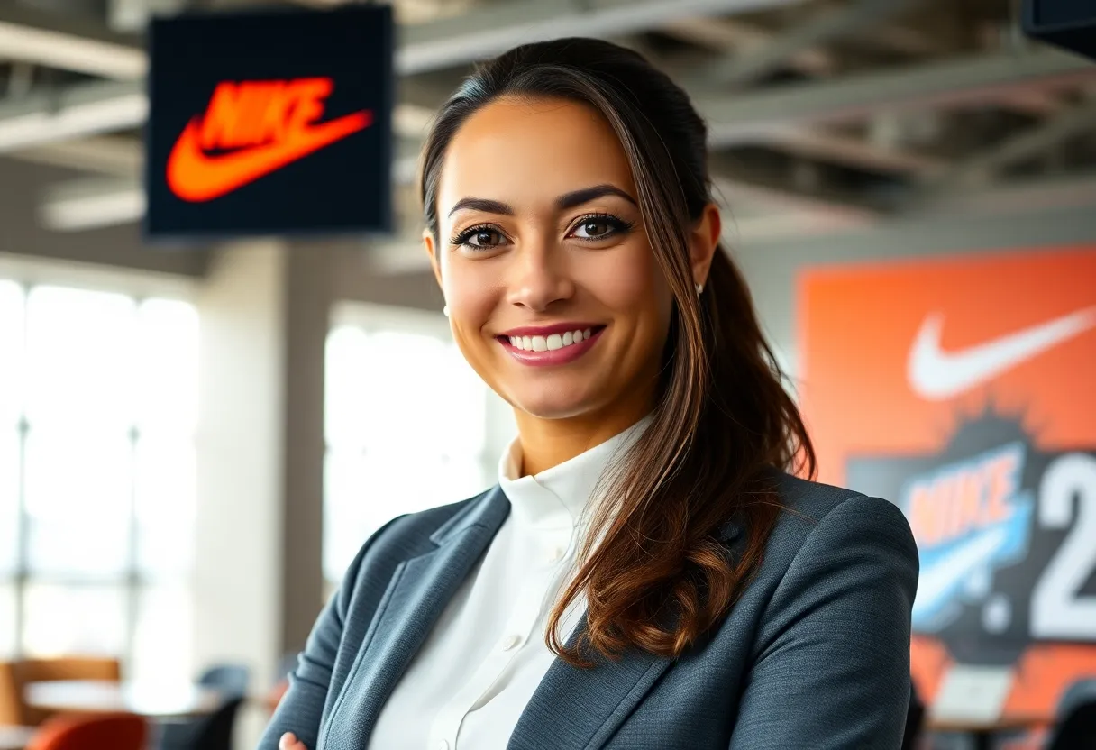 Ann Miller, Nike's new sports marketing executive, in office