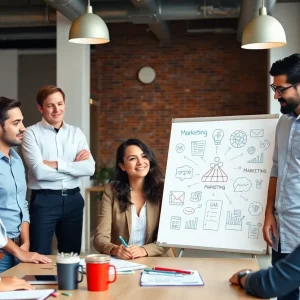 Marketing professionals collaborating in Chicago office