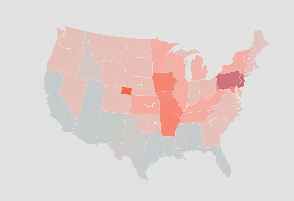 Abstract representation of congressional district maps and diversity.