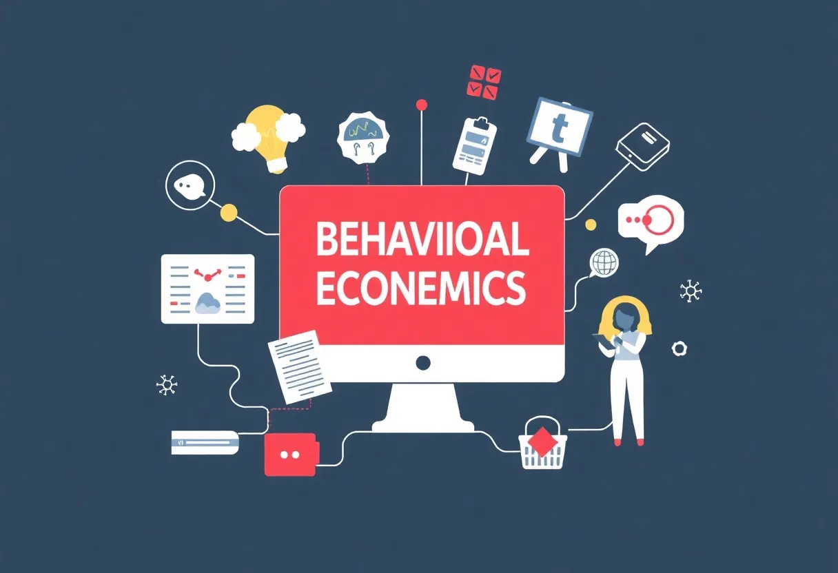 An illustration depicting the integration of behavioral economics in digital marketing strategies.