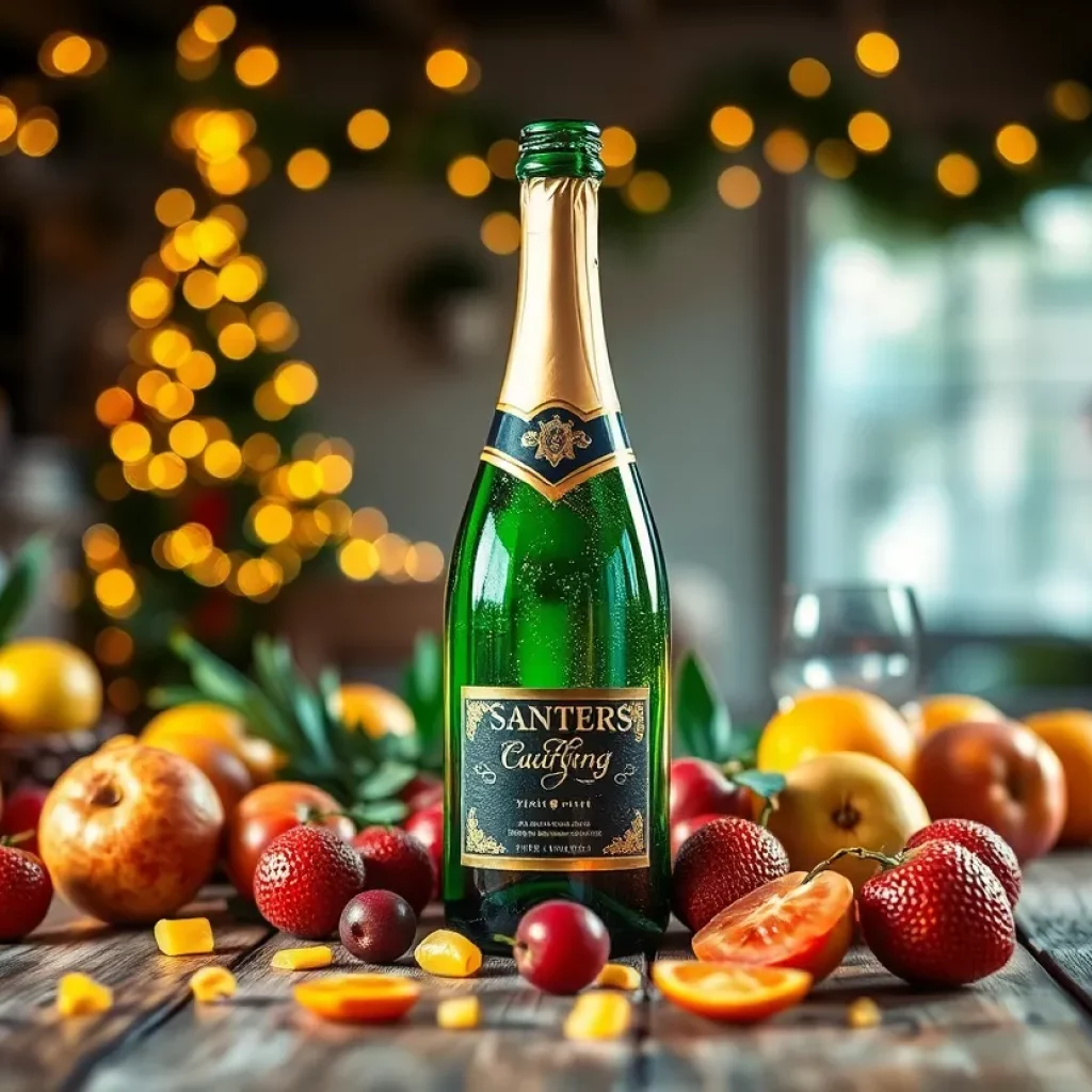 Bottle of Don Luchi Prosecco on a wooden table