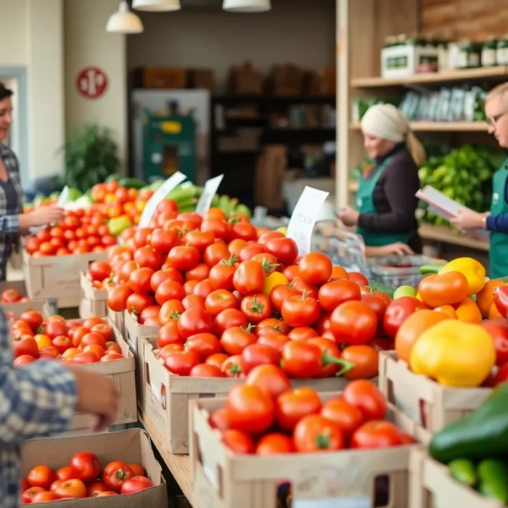 Interior view of the Garden of Giving Food Pantry with fresh produce.