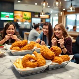 Customers dining at Kickin' Chicken in West Ashley