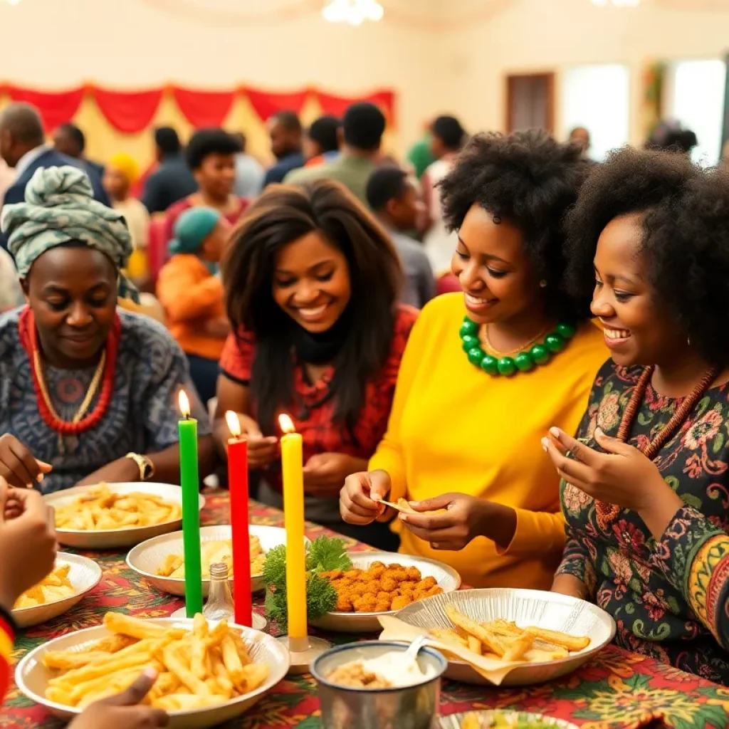 Families celebrating Kwanzaa at the International African American Museum