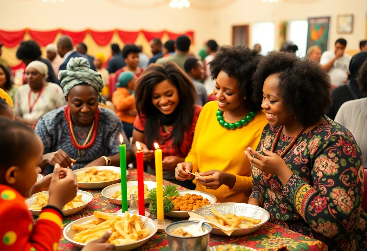 Families celebrating Kwanzaa at the International African American Museum