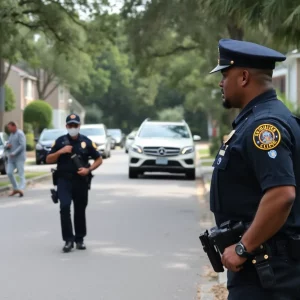 Police officers engaging with the North Charleston community.