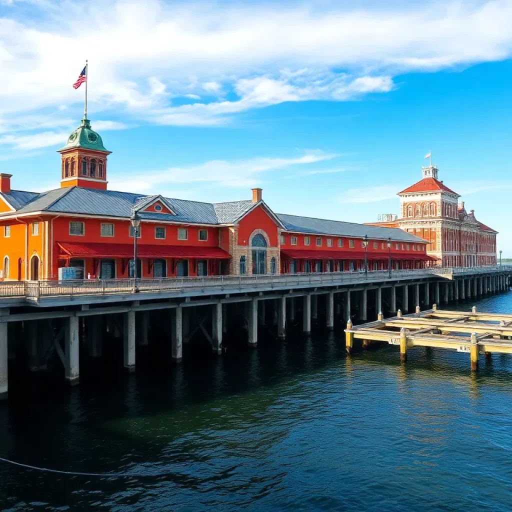 Union Pier Terminal in Charleston with historical buildings