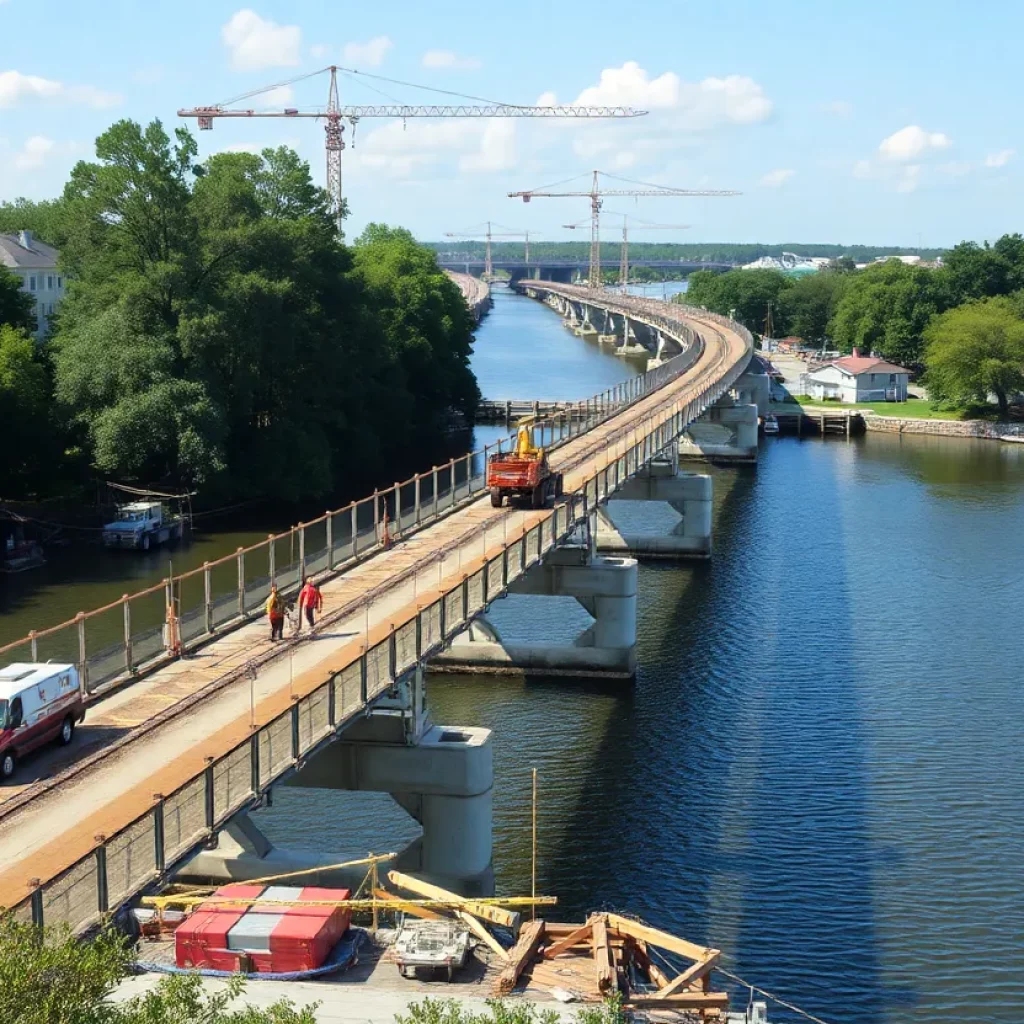 Construction of the Ashley River Crossing Bridge in Charleston