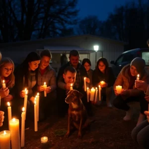 Candlelight vigil for a beloved rescue dog in Charleston