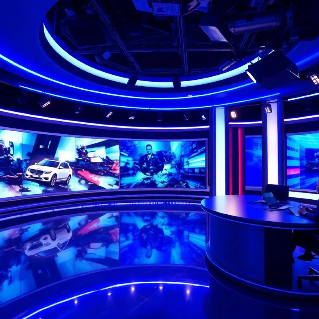 Redesigned CBS Evening News studio with LED technology