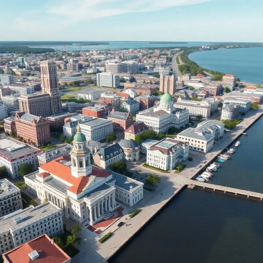 Aerial view of Charleston, South Carolina