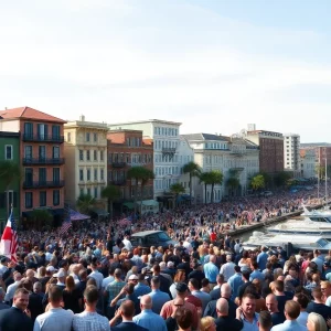 Crowd gathering in Charleston for Biden's farewell visit