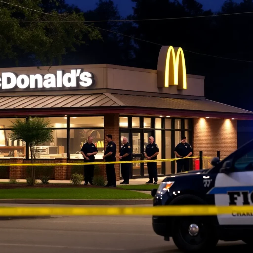 Police presence at a McDonald's after an armed robbery