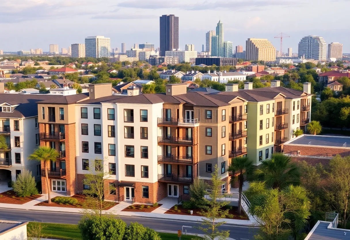 Modern multifamily buildings in Charleston