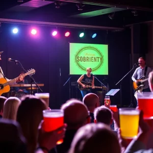 Musicians performing on stage during Dry January in Charleston