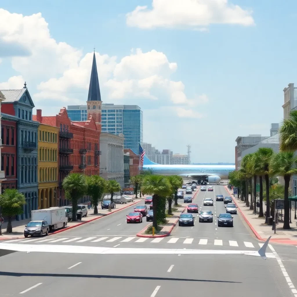 Charleston South Carolina city scene near the airport