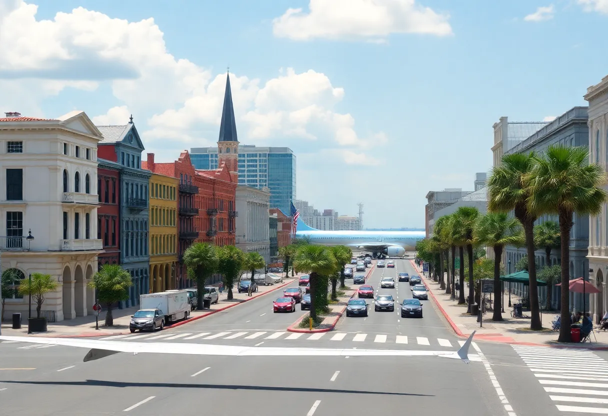 Charleston South Carolina city scene near the airport