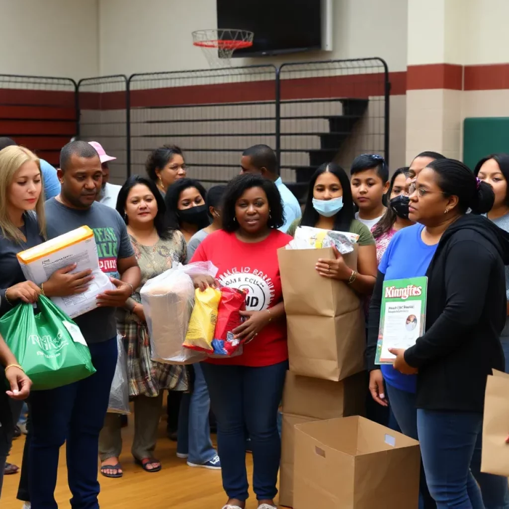 Community members in Charleston donating supplies for California wildfire relief