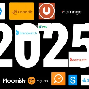 Collage of digital marketing tools for 2025