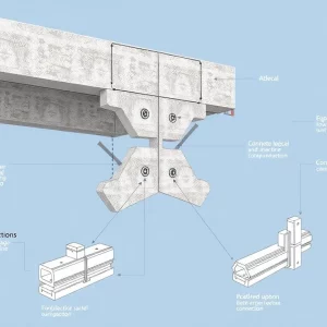 Illustration of double-tee shear connections in precast concrete