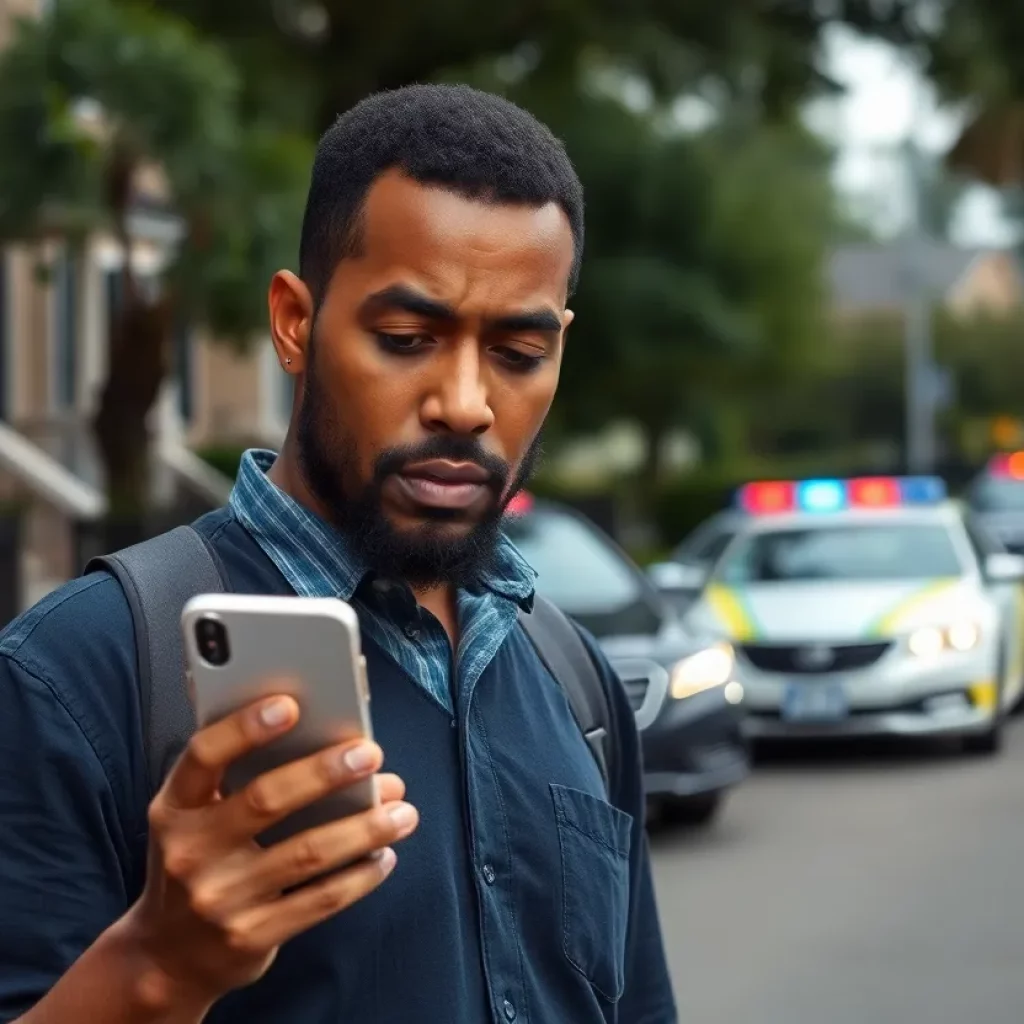 Concerned citizen receiving a suspicious phone call in Charleston