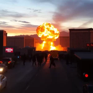 Dramatic explosion in Las Vegas