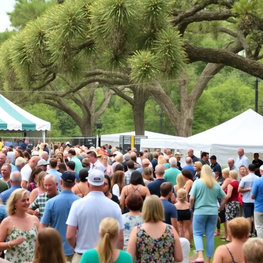 Crowd enjoying oysters at the Lowcountry Oyster Festival