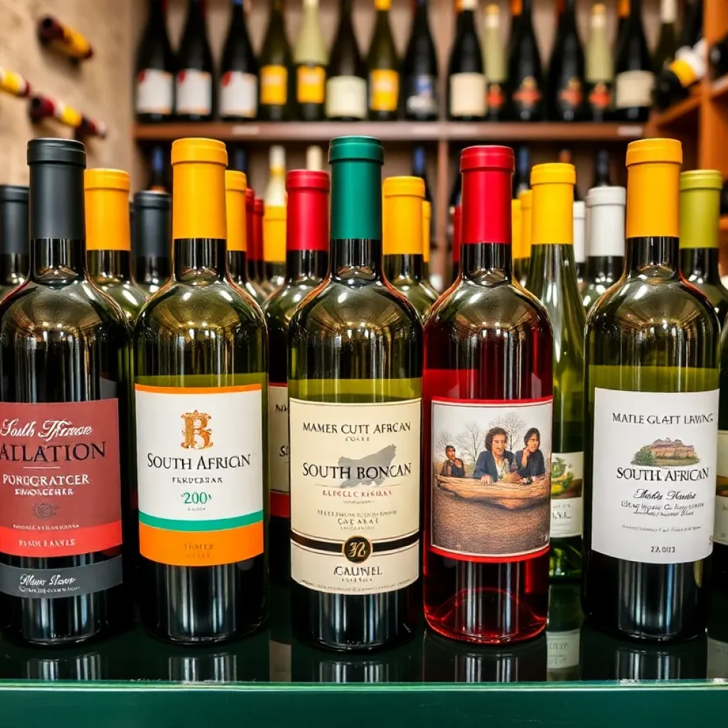 Selection of South African wines