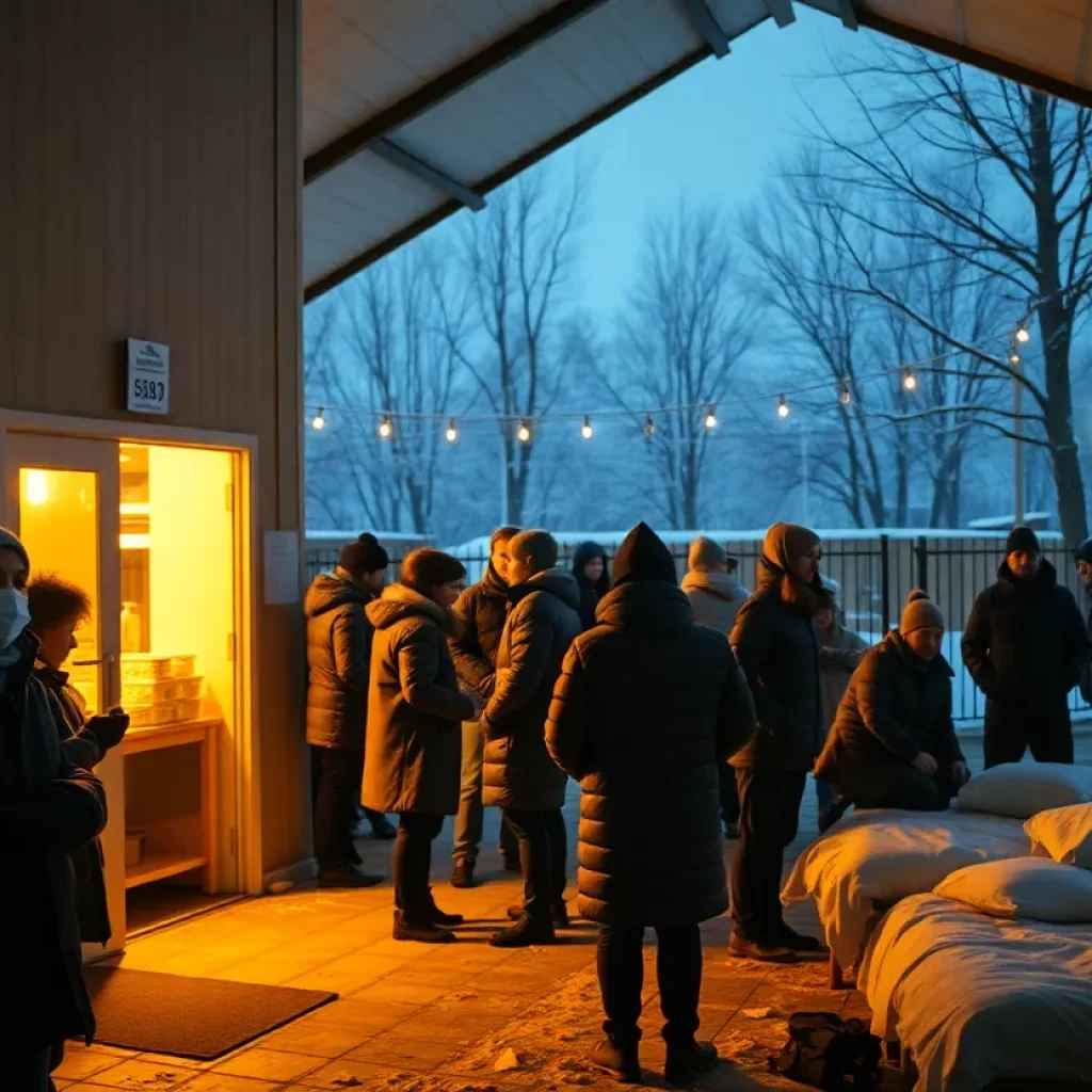 Warming shelter providing refuge during cold weather