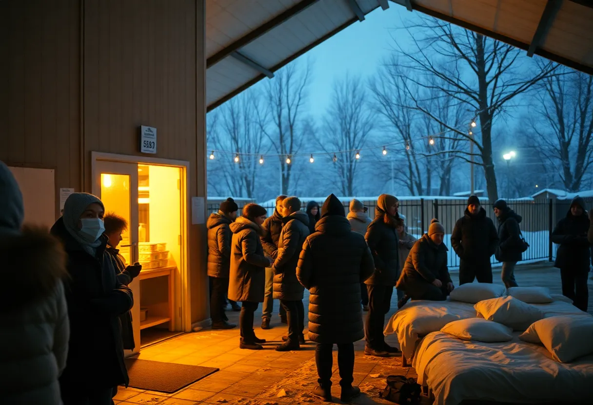 Warming shelter providing refuge during cold weather