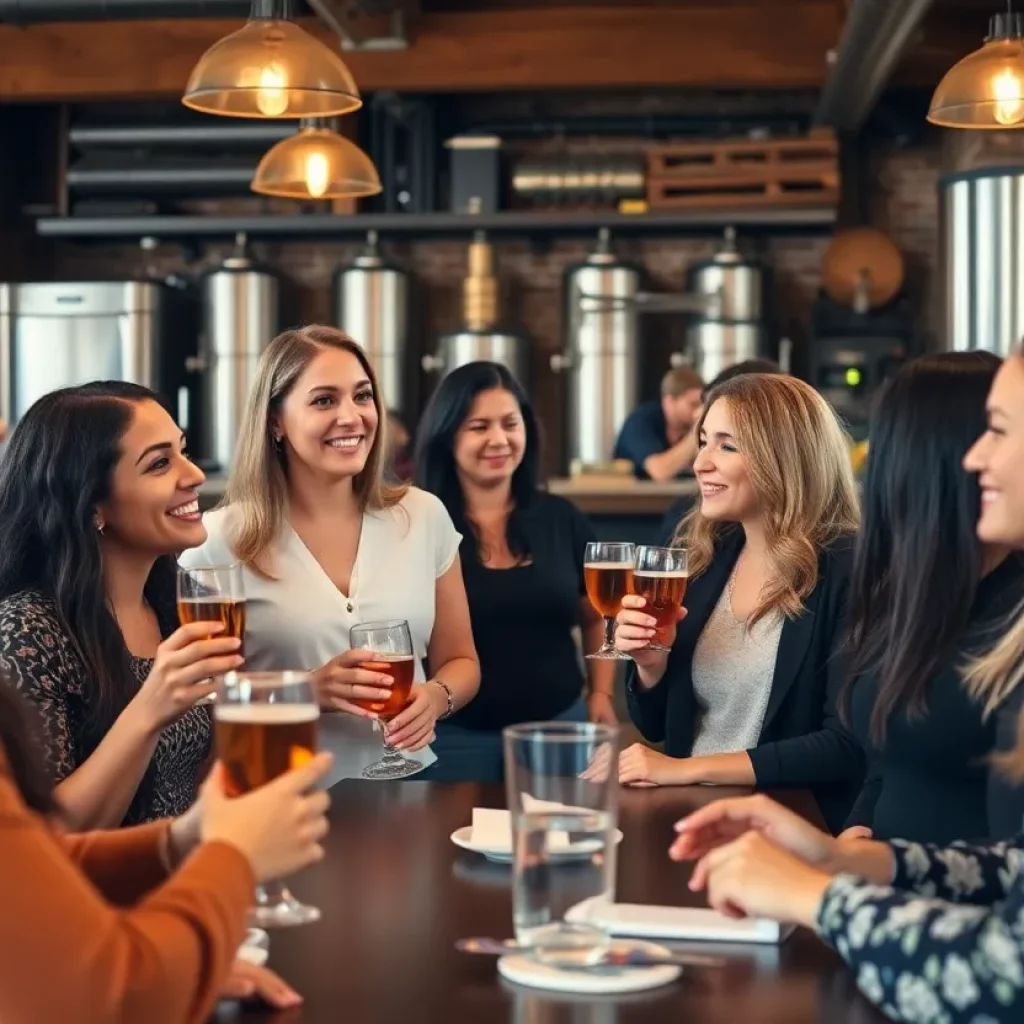 Women entrepreneurs networking at a community event in Charleston.