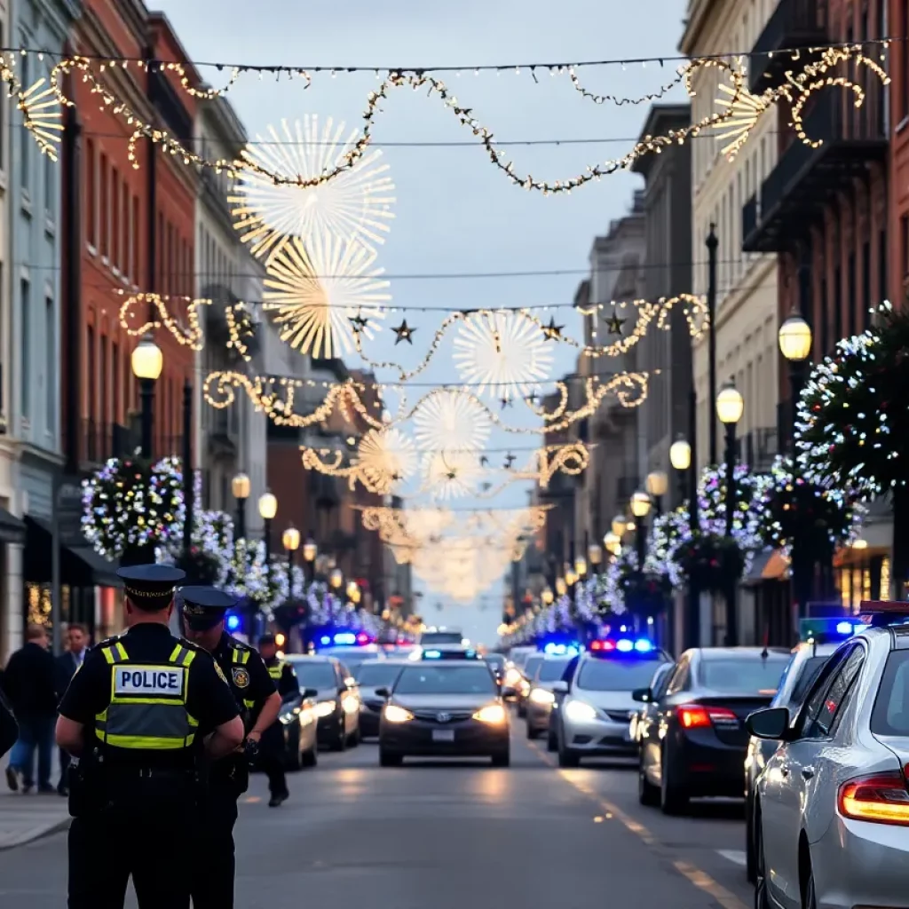 Police safety checkpoints in Charleston during New Year's Eve celebrations.