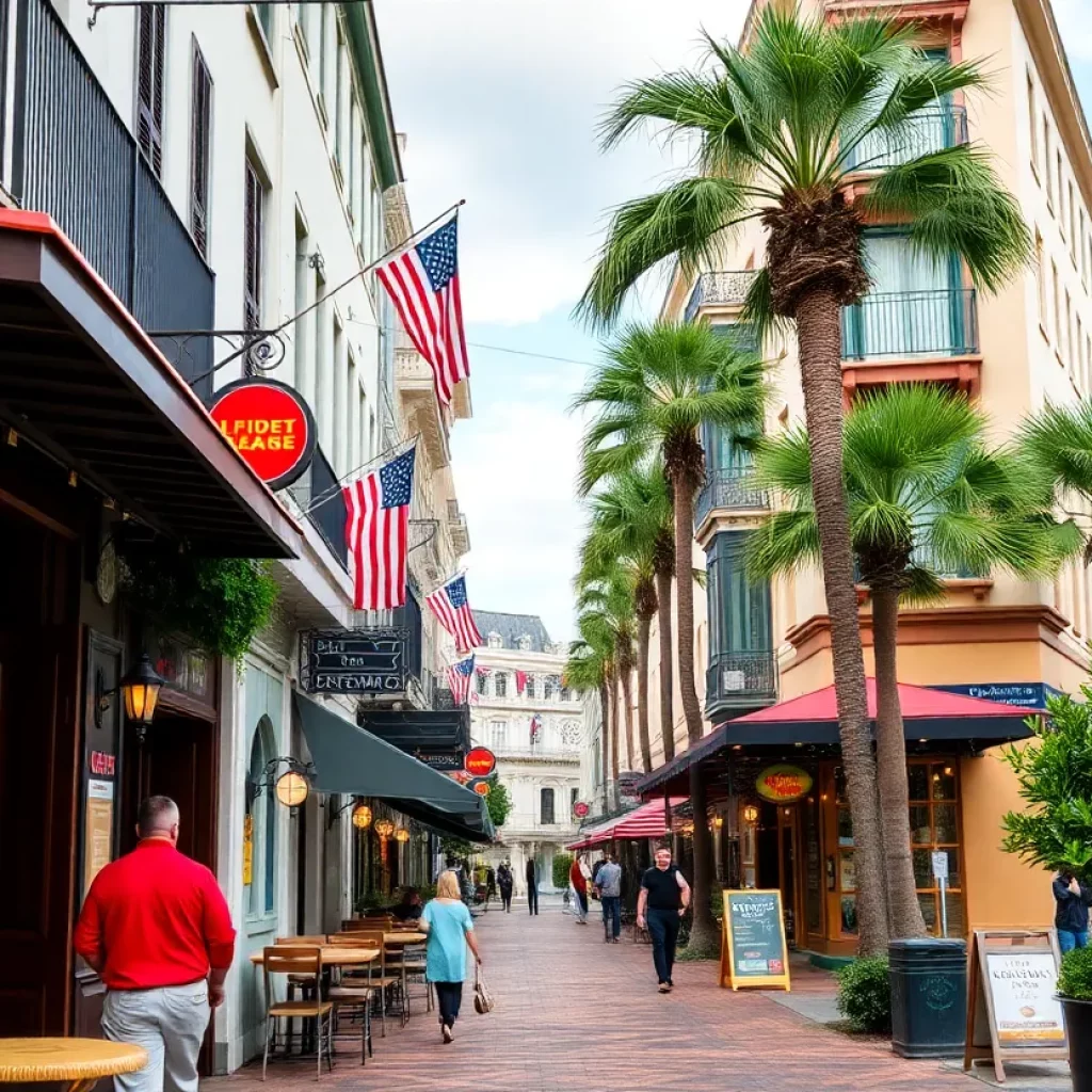 A lively bar scene in Charleston, South Carolina.