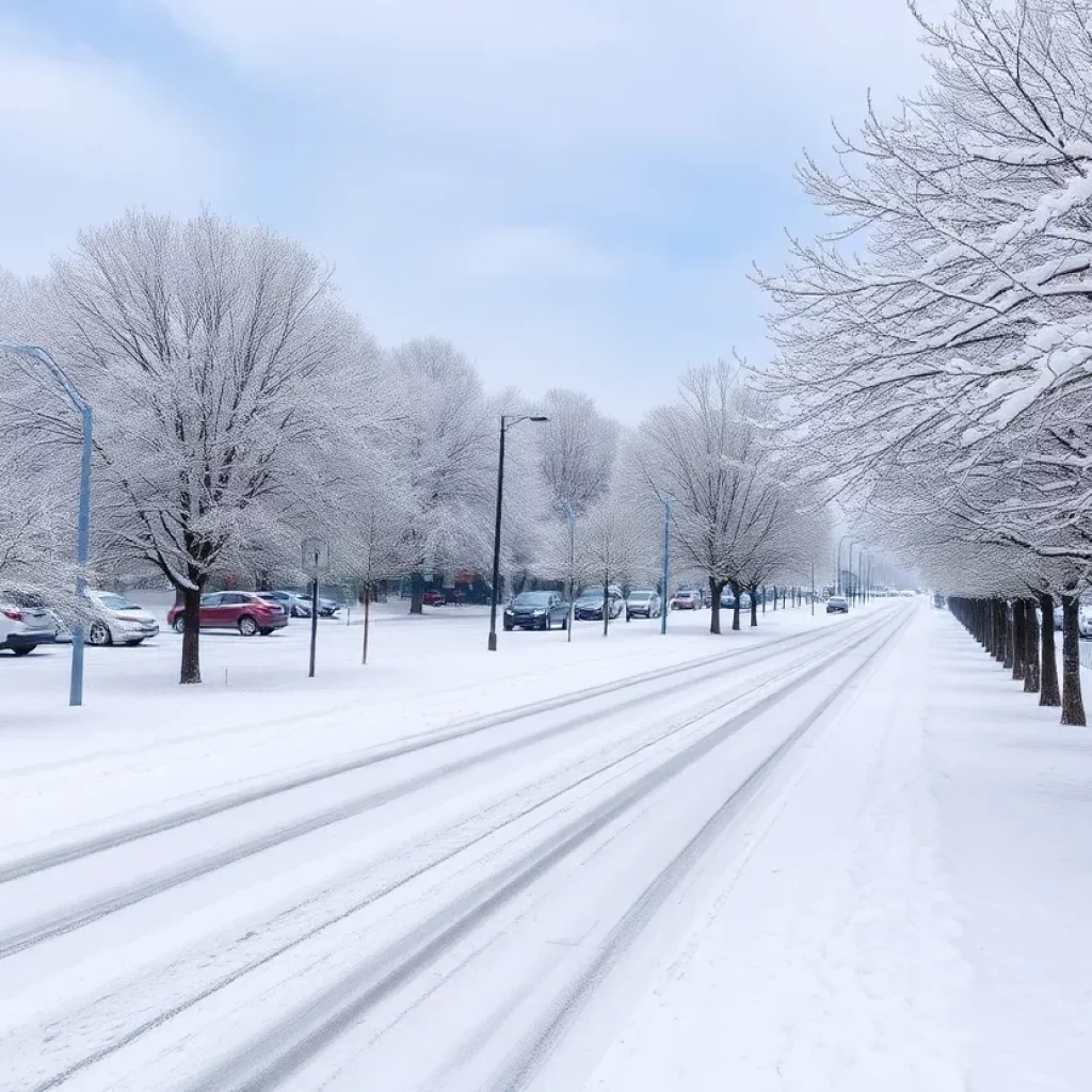 A wintry scene in Columbia, SC