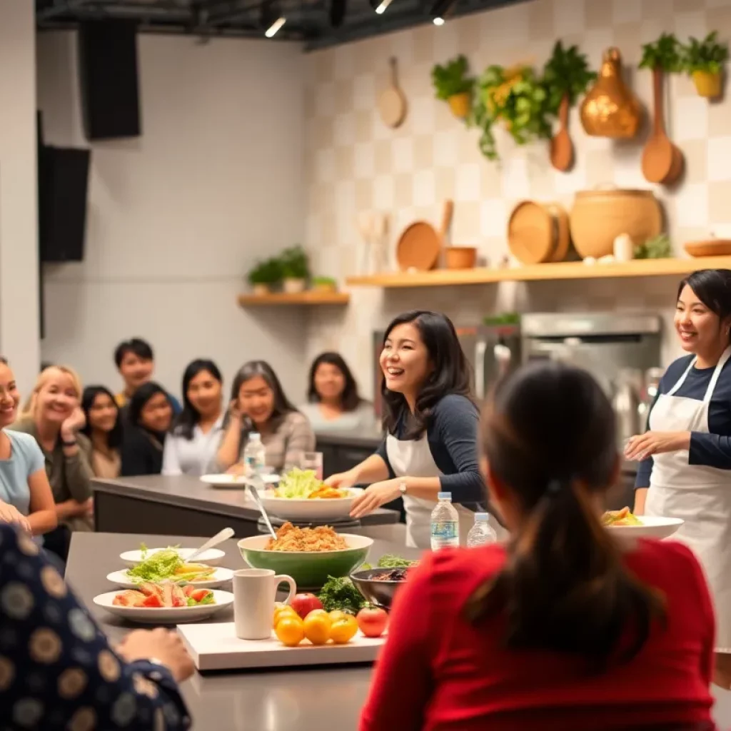 Audience enjoying a culinary variety show