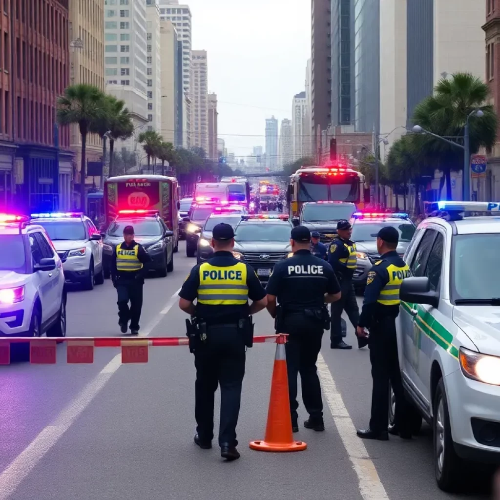 Police respond to a road rage incident in downtown Charleston.