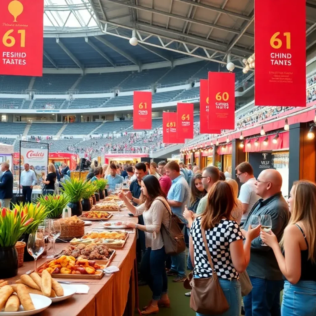 Guests enjoying food and wine at the Charleston Wine + Food Festival 2025