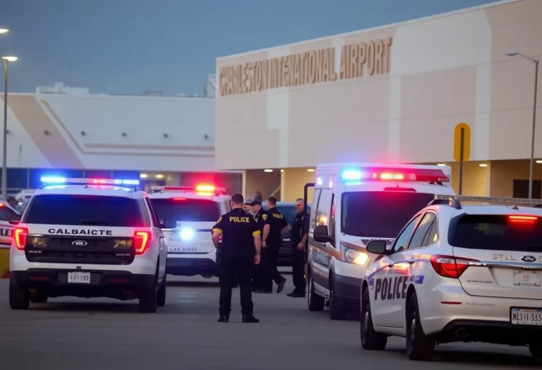 Police response at Charleston International Airport after a bomb threat