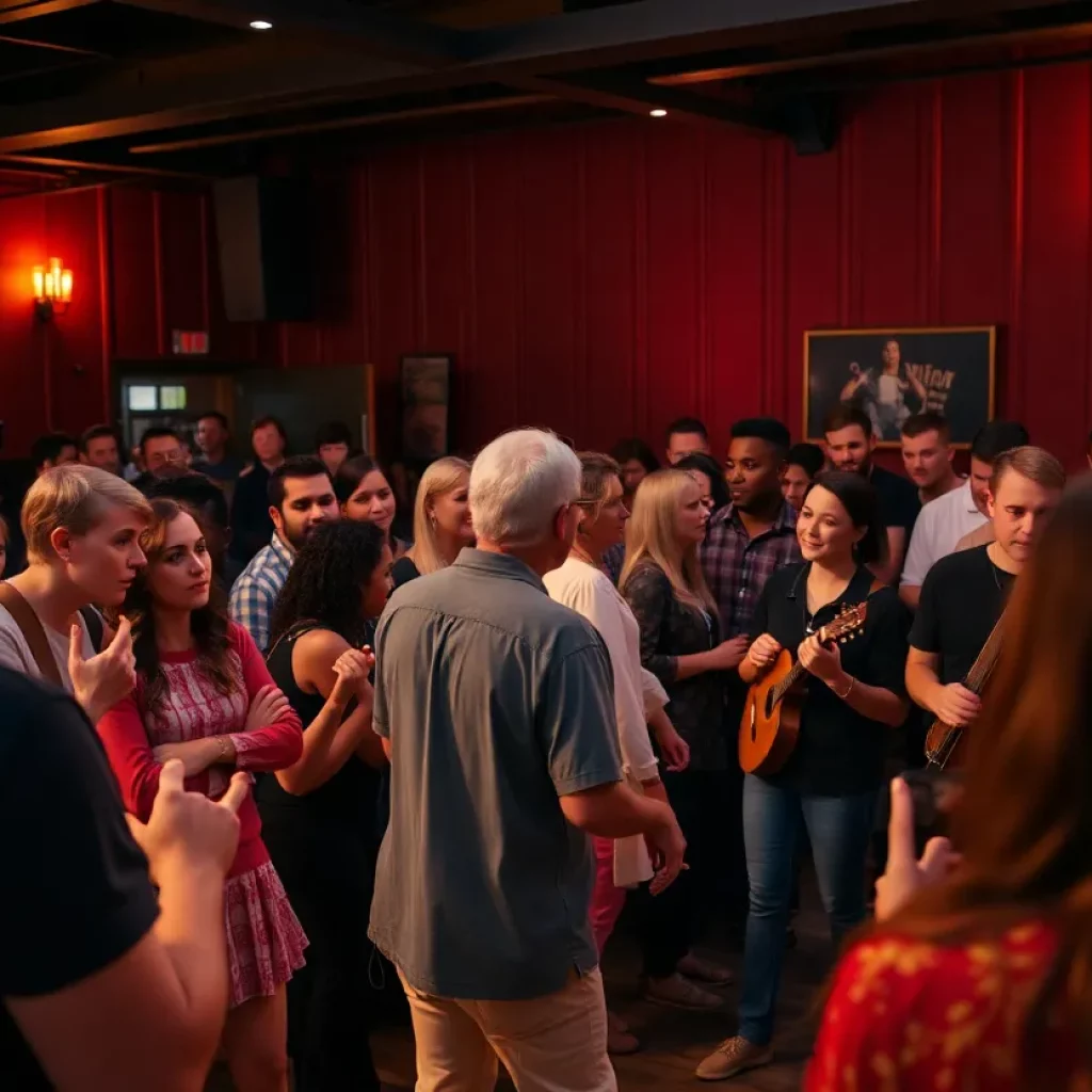 Audience at PechaKucha 47 enjoying local presentations at the Charleston Music Hall.